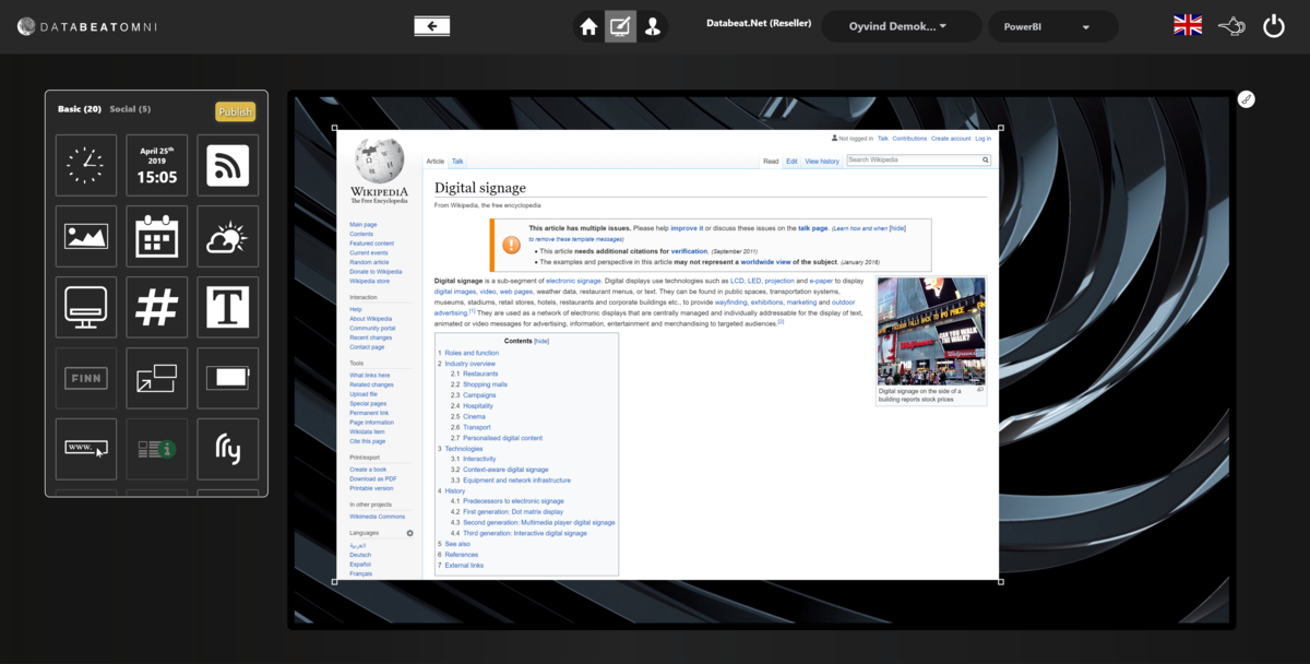 How to display webpages in DatabeatOMNI